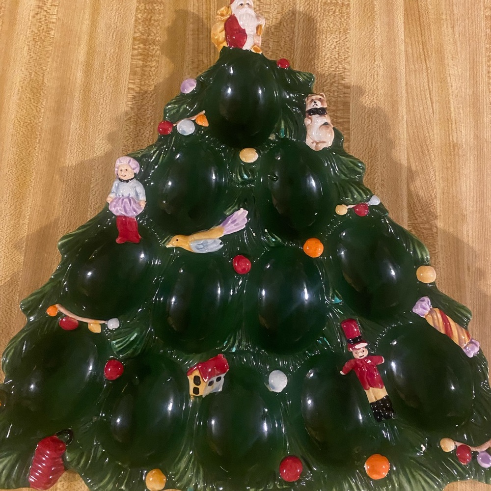 Spode Festive Green Christmas Tree Egg Holder